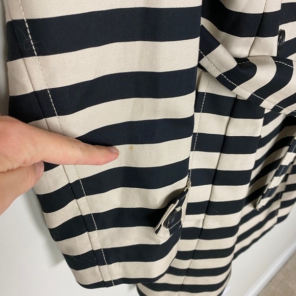 Banana Republic Striped Double Breasted Trench Coat Belted Women Small Jacket - Picture 5 of 5
